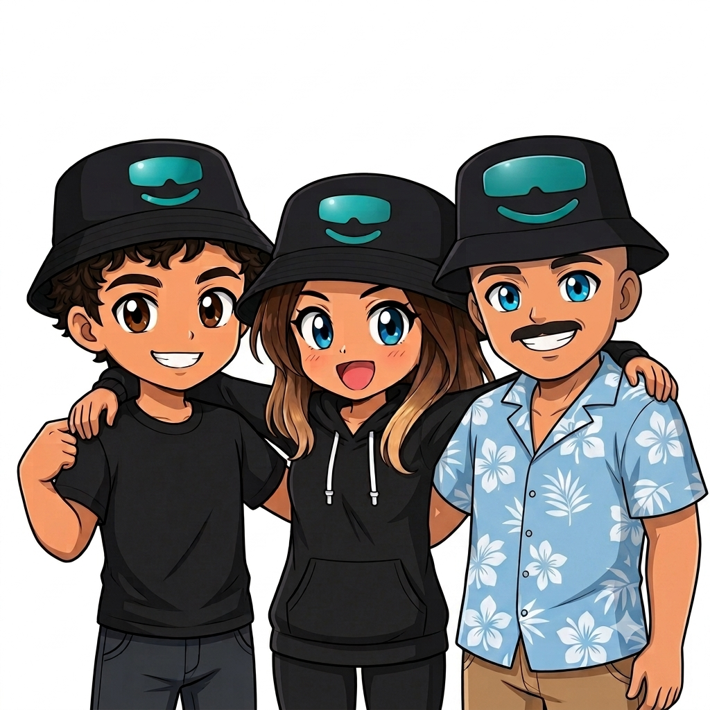 Illustration of Paul, Leonie, and Maurice, the founders of EveLin